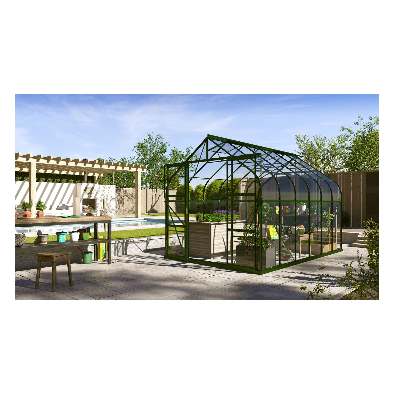 Vitavia Gewächshaus Dione 9900 9,9m² 3 mm Einscheibensicherheitsglas grün