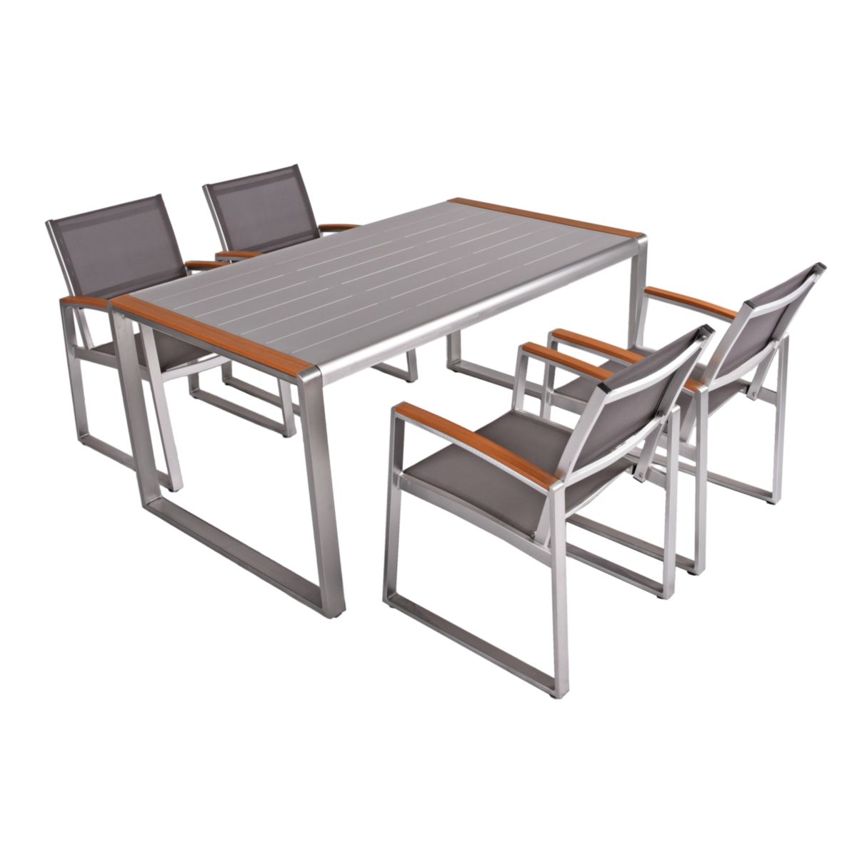 Garden Pleasure Tischgruppe AVA 5-tlg. Aluminium, Nonwood, Kunststoffgewebe