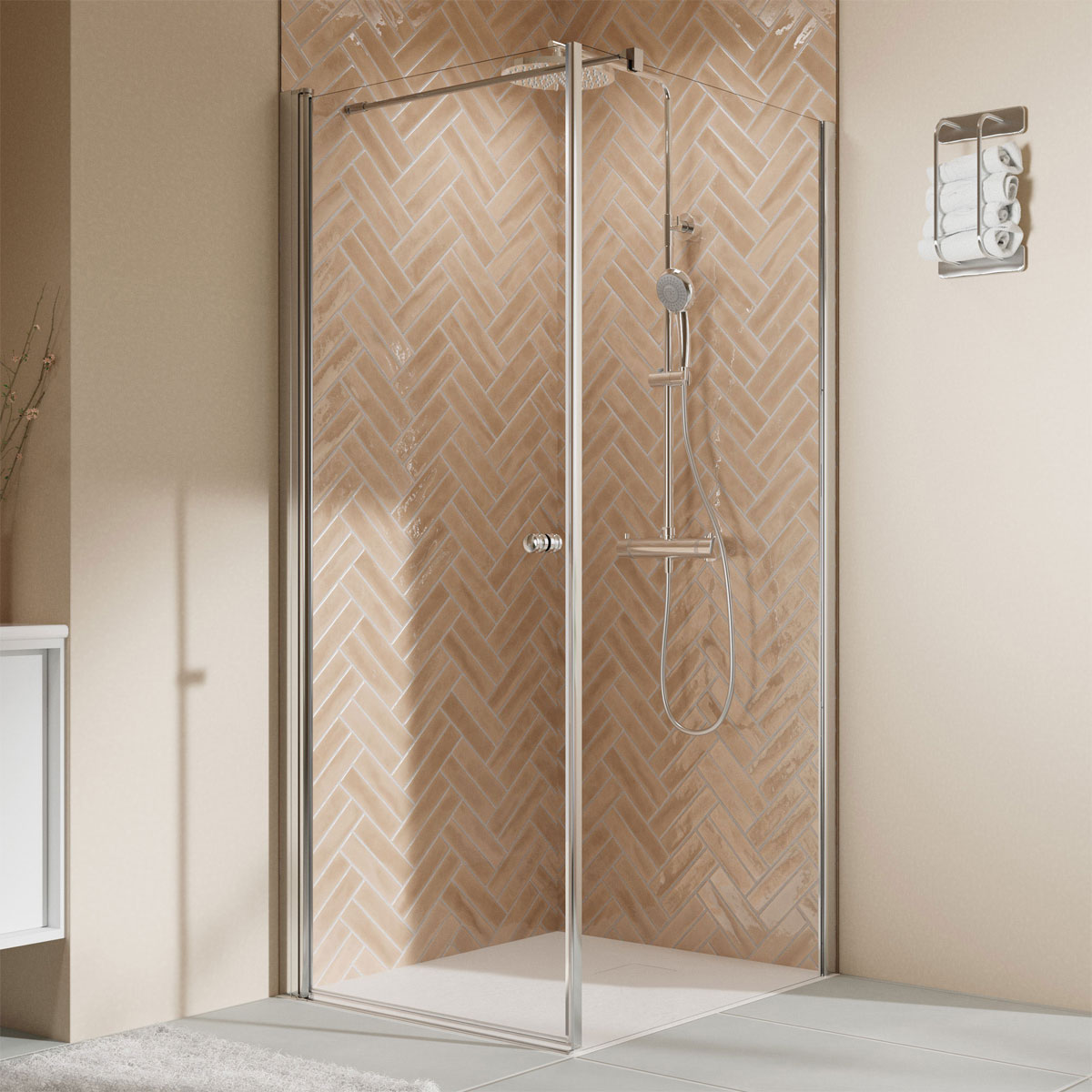 Breuer  QUICK72 Elana 2.0 Seitenwand rechts für Drehtür Alu chromeffekt Klarglas 900 mm