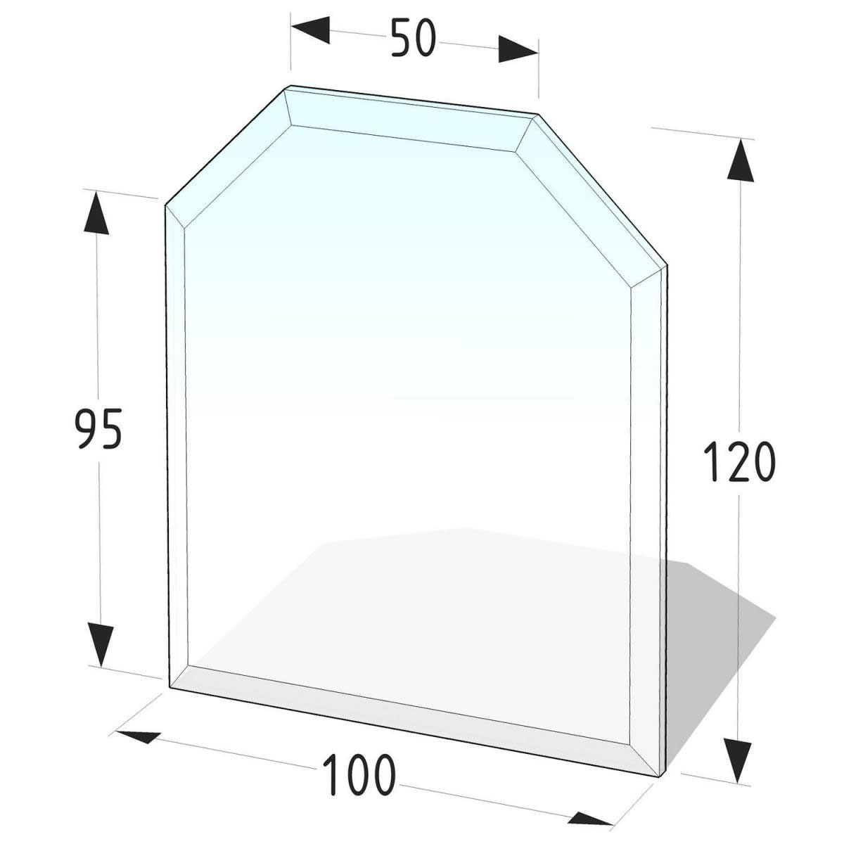 Glasbodenplatte 6-Eck 100 x 120 cm