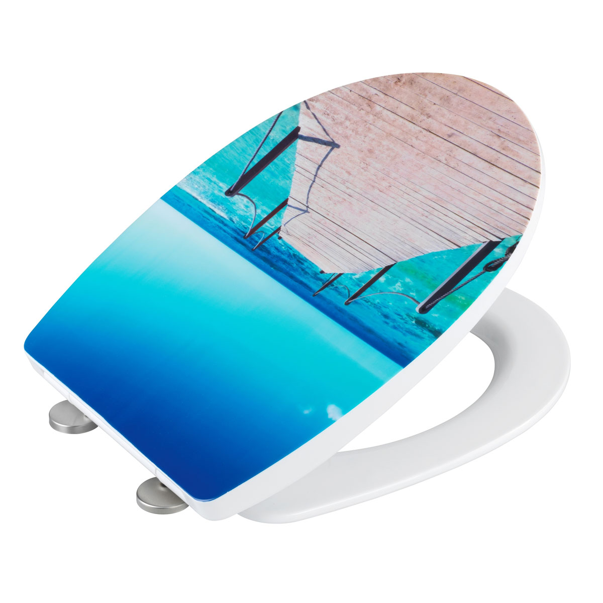 Wenko  WC-Sitz Infinity mit Hochglanz-Oberfläche Toilettensitz mit Absenkautomatik Schnellbefestigung aus bruchstabilem Thermoplast Bild 5