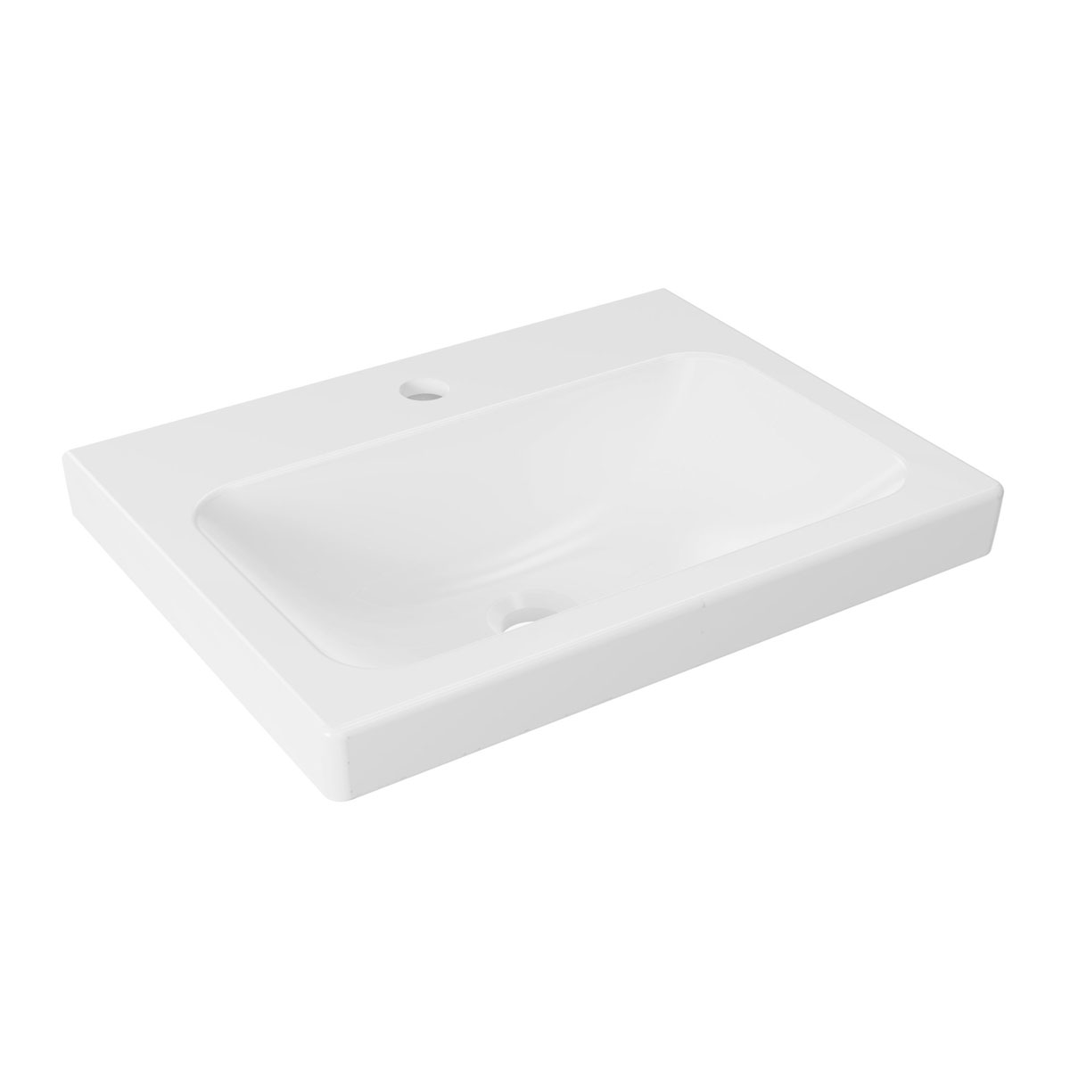 BADMOBIL Keramikwaschtisch CRAFT 49 x 5 x 37 cm ohne Überlauf weiß