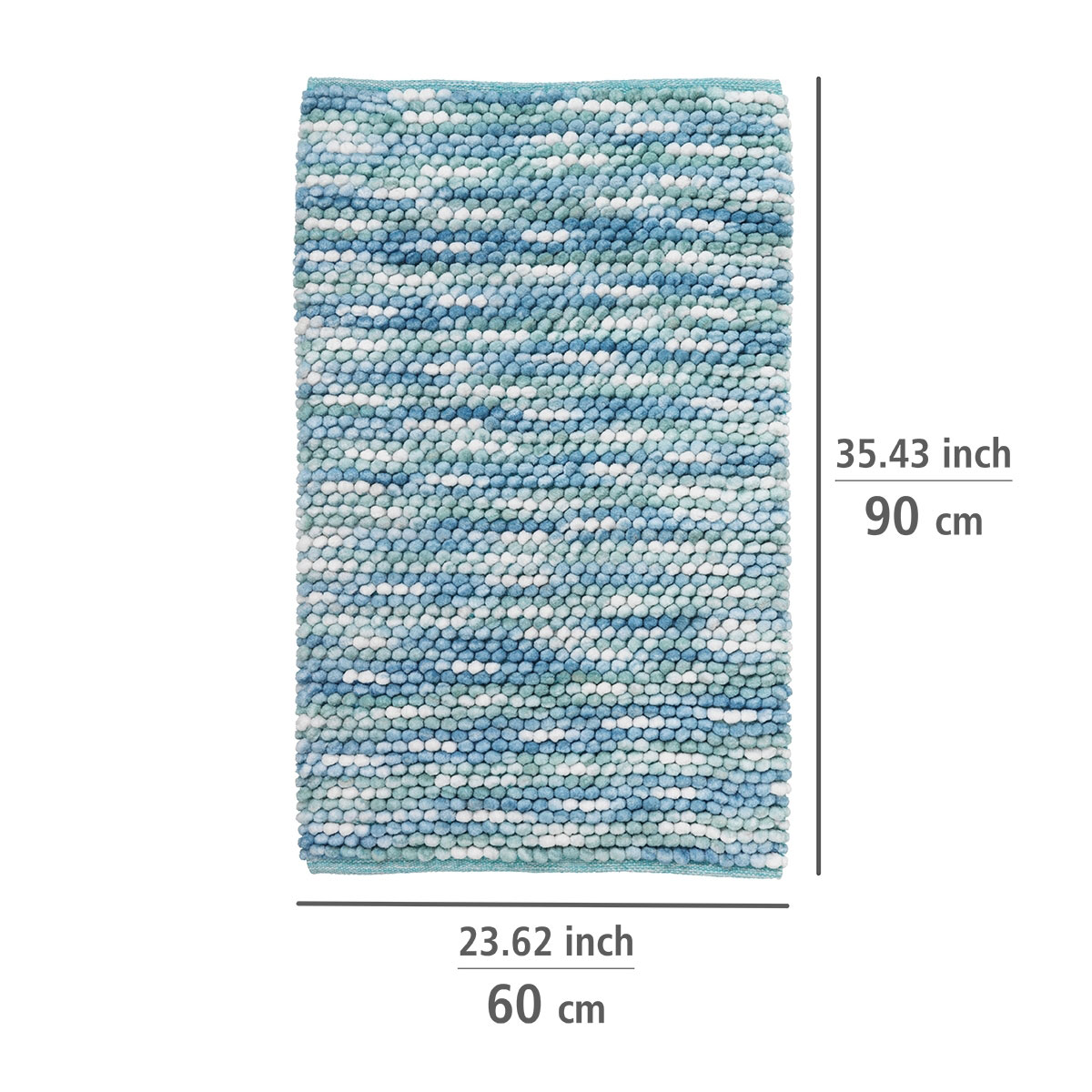 Wenko  Badteppich Urdu Aqua 60 x 90 cm Mit Melagne-Effekt Bild 4