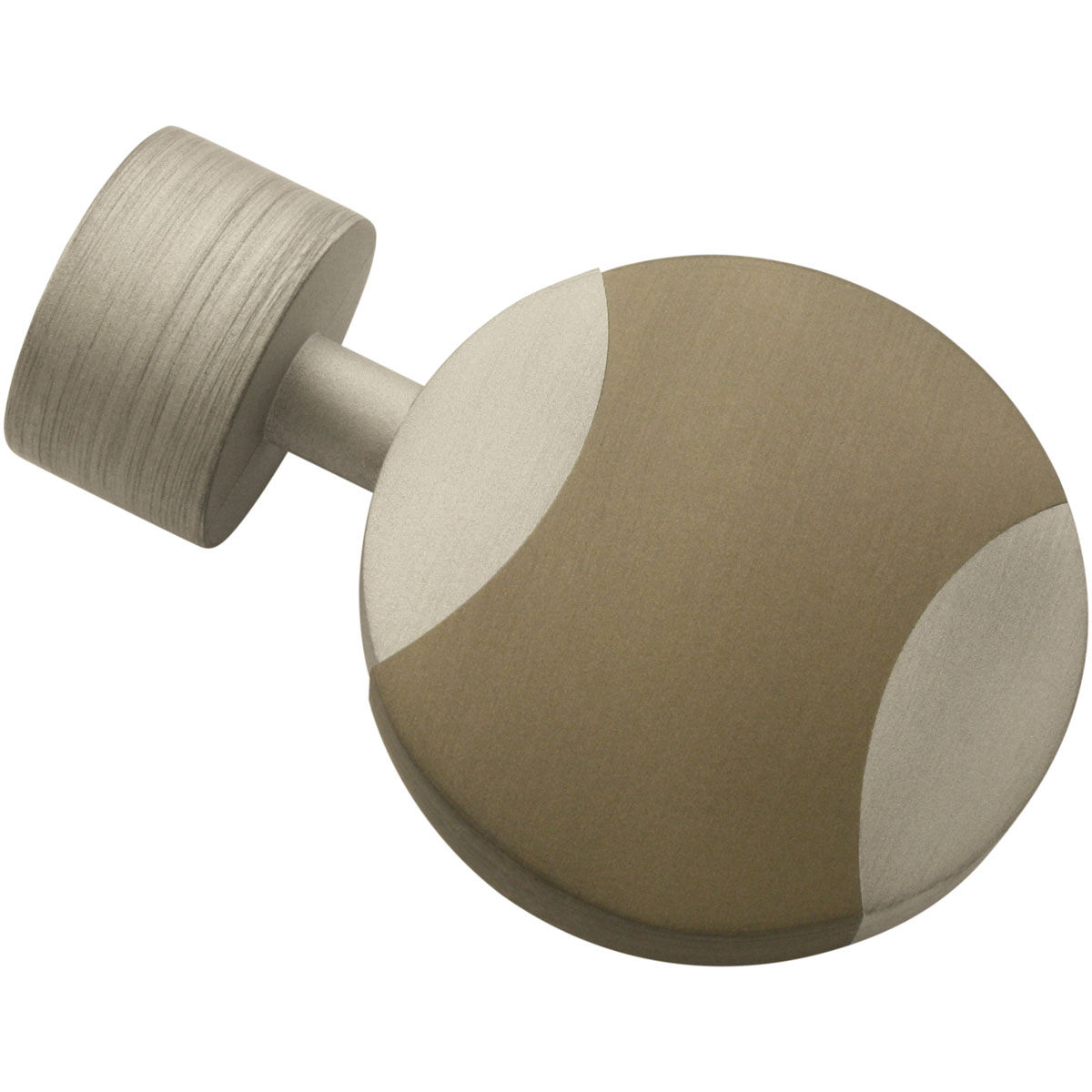 Gardinia Endkappe Kira Disc silber-cappuccino Durchmesser 19 mm 2 Stück