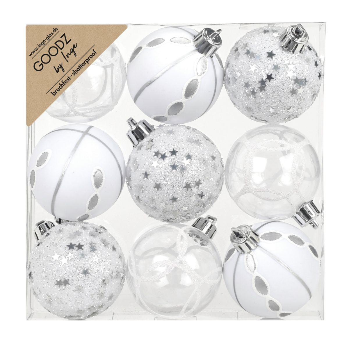 Kugelset 6cm Winter Silver