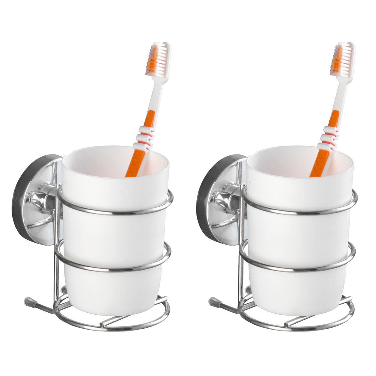 Wenko  Vacuum-Loc Wand Zahnputzbecher Milazzo 2er Set Befestigung ohne bohren