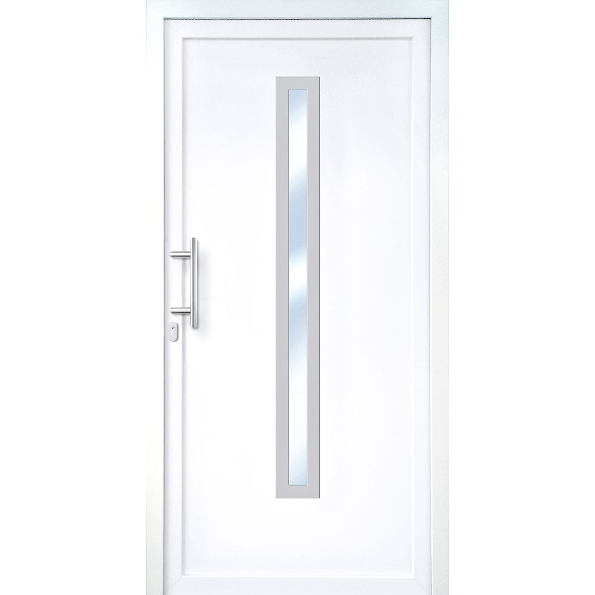 Kunststoff-Haustür Signum PVC Mod 70 weiß 98 x 208 cm links Bild 1