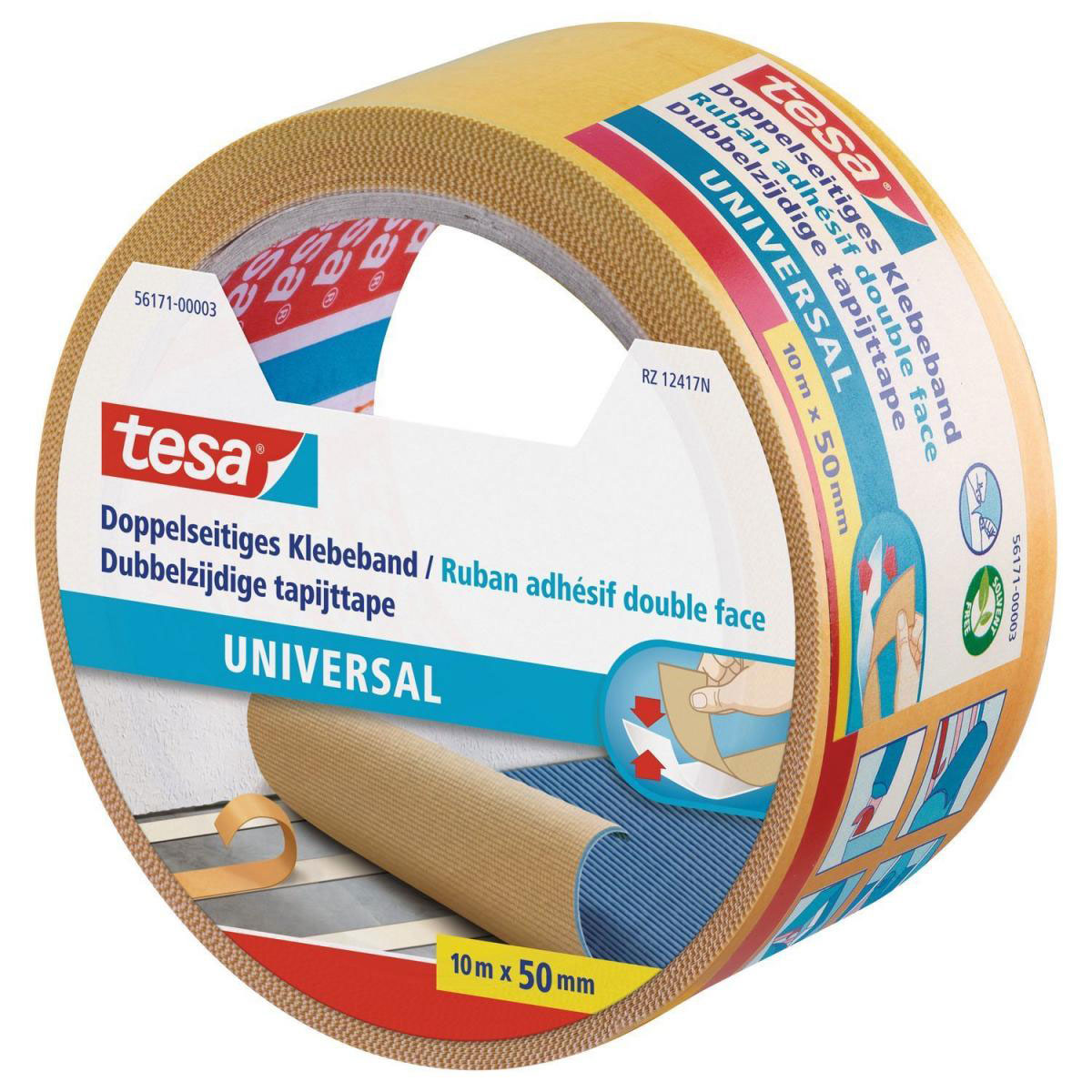 Tesa Doppelseitiges Klebeband universal 10 m x 50 mm Bild 2