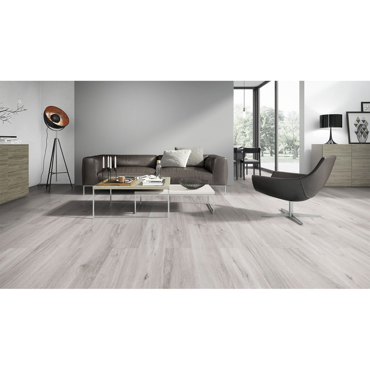 Laminat Home 4V 731-4 Eiche gebuerstet grau 1286 x 194 x 7 mm Bild 3