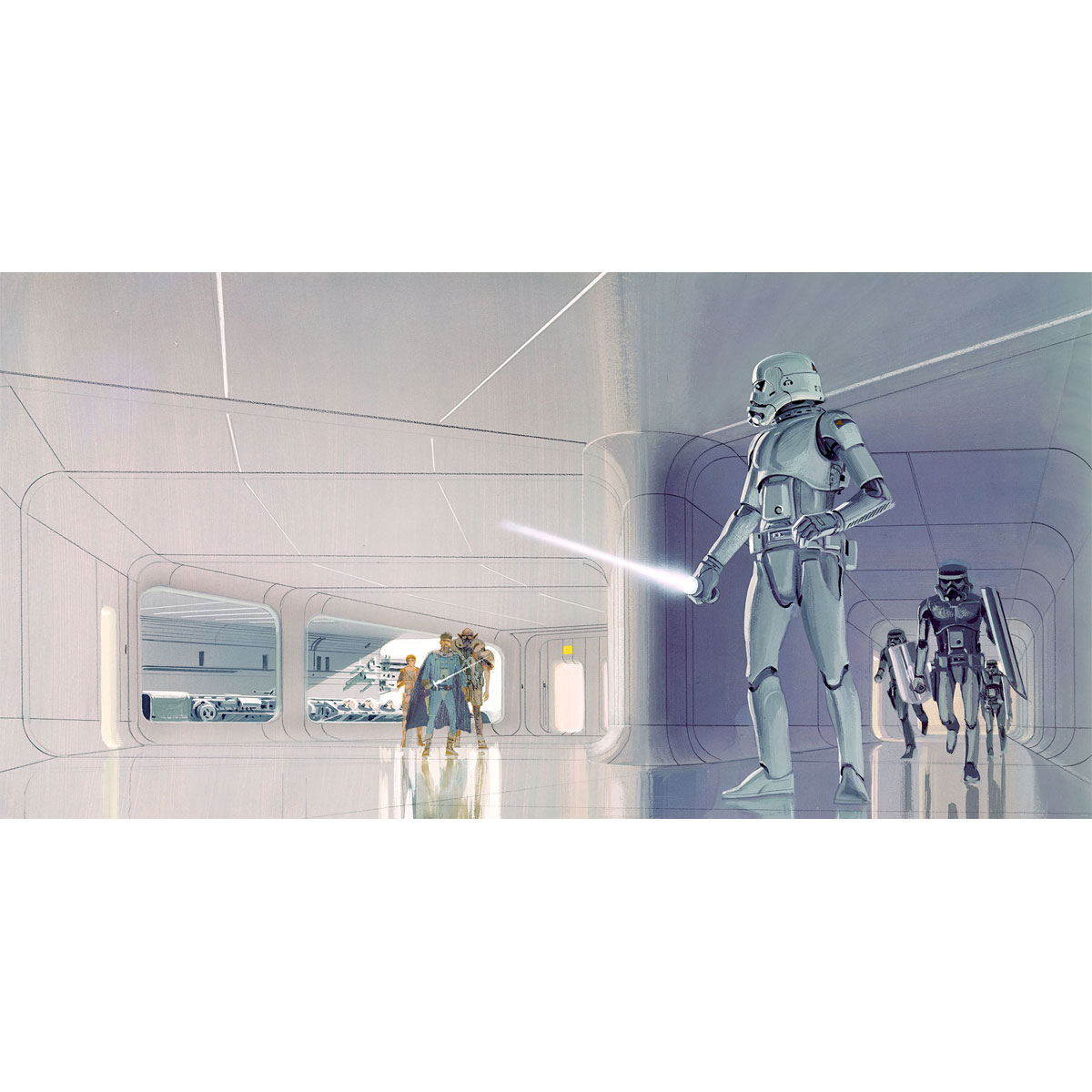 Komar  Vlies Fototapete Star Wars Classic Stormtrooper Hallway 500x250 cm Bild 2
