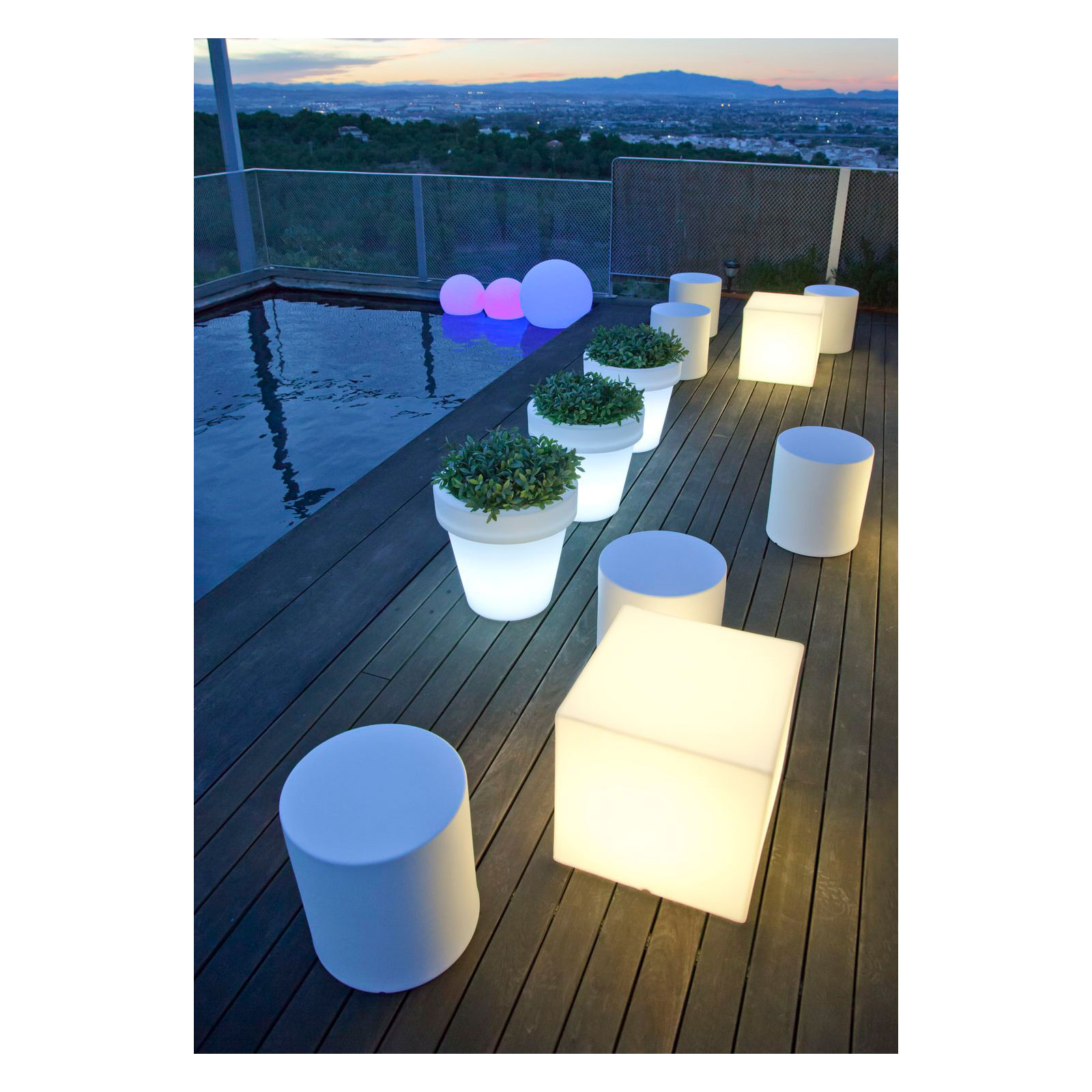 NewGarden Würfelleuchte Cuby 45 Ø 45 cm wetterfest weiß Bild 2