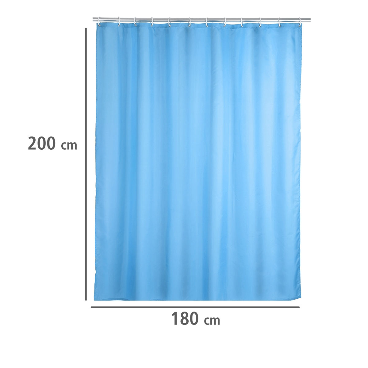 Wenko  Anti-Schimmel Duschvorhang Uni Light Blue Textil Polyester 180 x 200 cm waschbar Bild 5