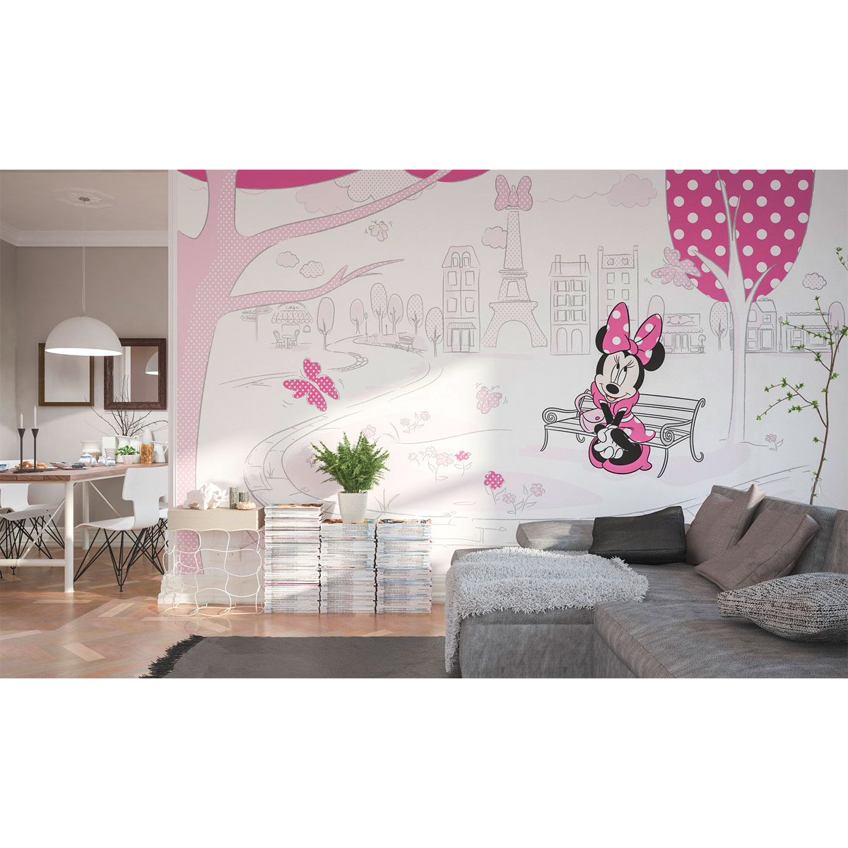 Komar  Vlies Fototapete Minnie in Paris 400x250 cm