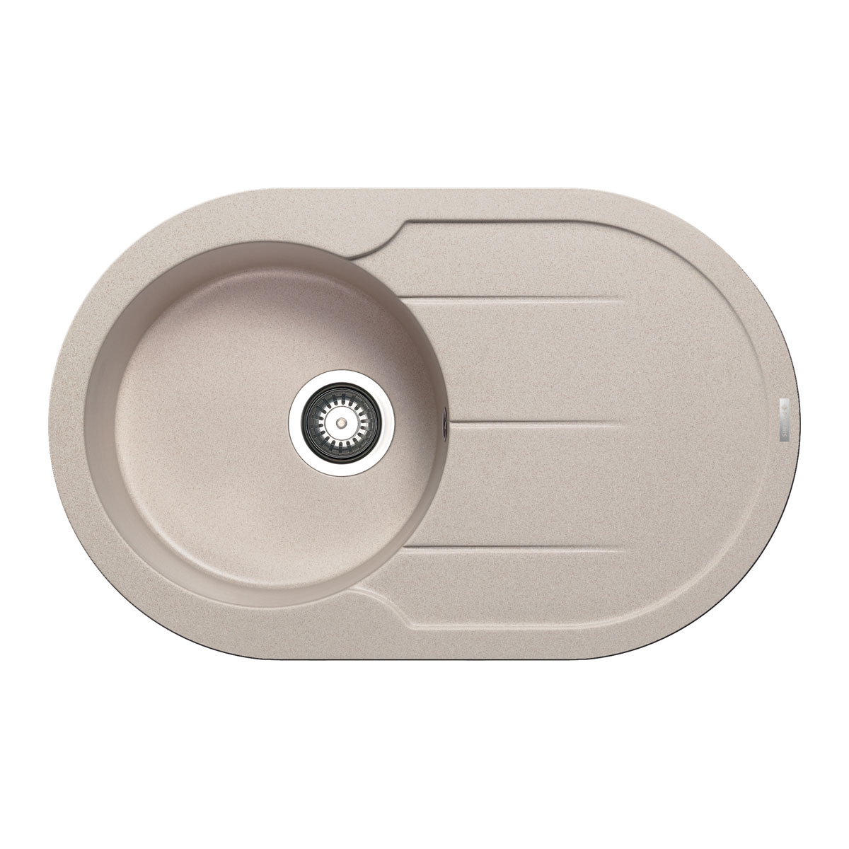 Pyramis  Einbauspuele ALAZIA ROUND 78 x 49 cm 1B 1D Granit beige