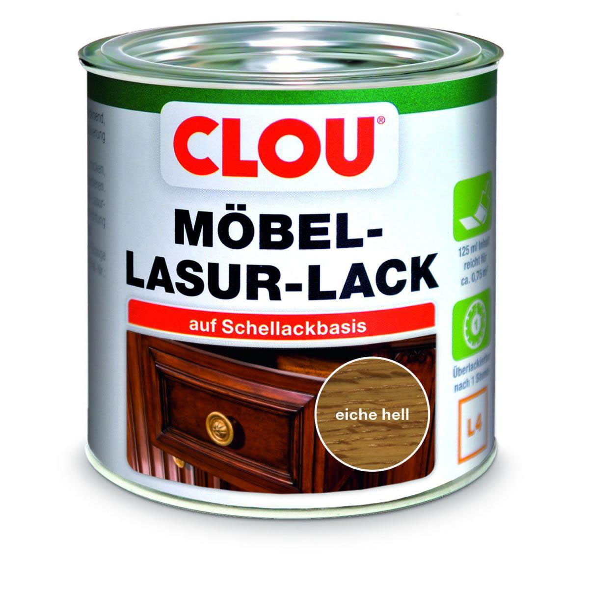 Clou L4 Möbel-Lack Eiche hell 125 ml