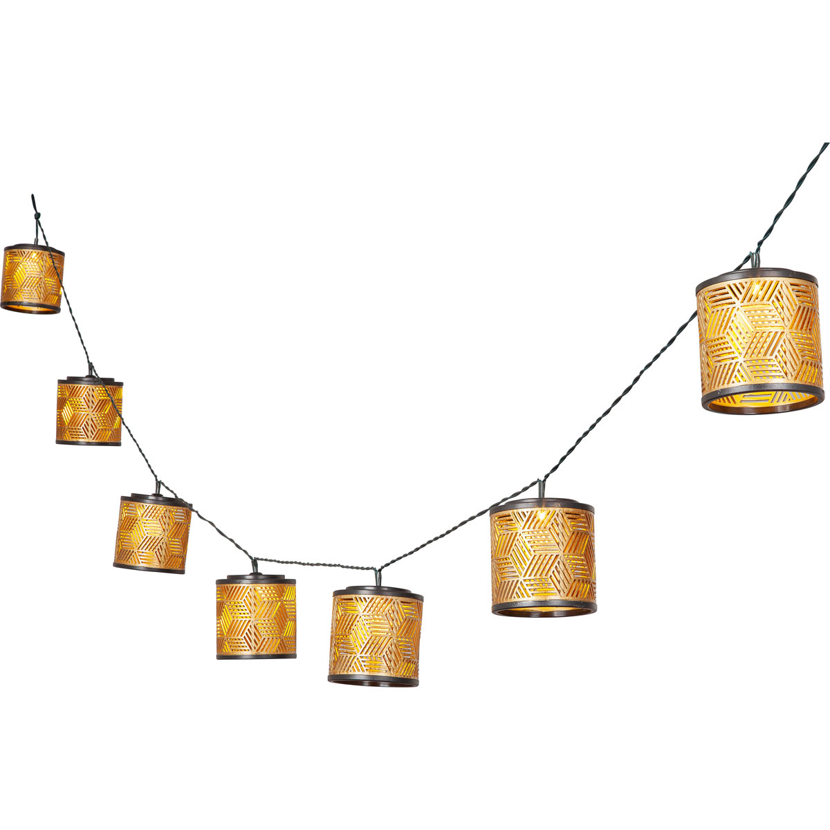 Flector Solar-Lichterkette Golden Cubic Shine inkl 8 Lampenschirme gold Bild 1