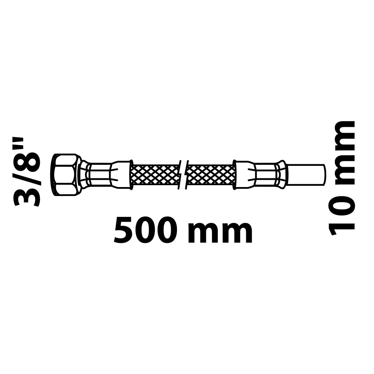 Kirchhoff Flex-Anschlussschlauch 500 mm 3/8" 10 mm CU-Rohr Bild 2