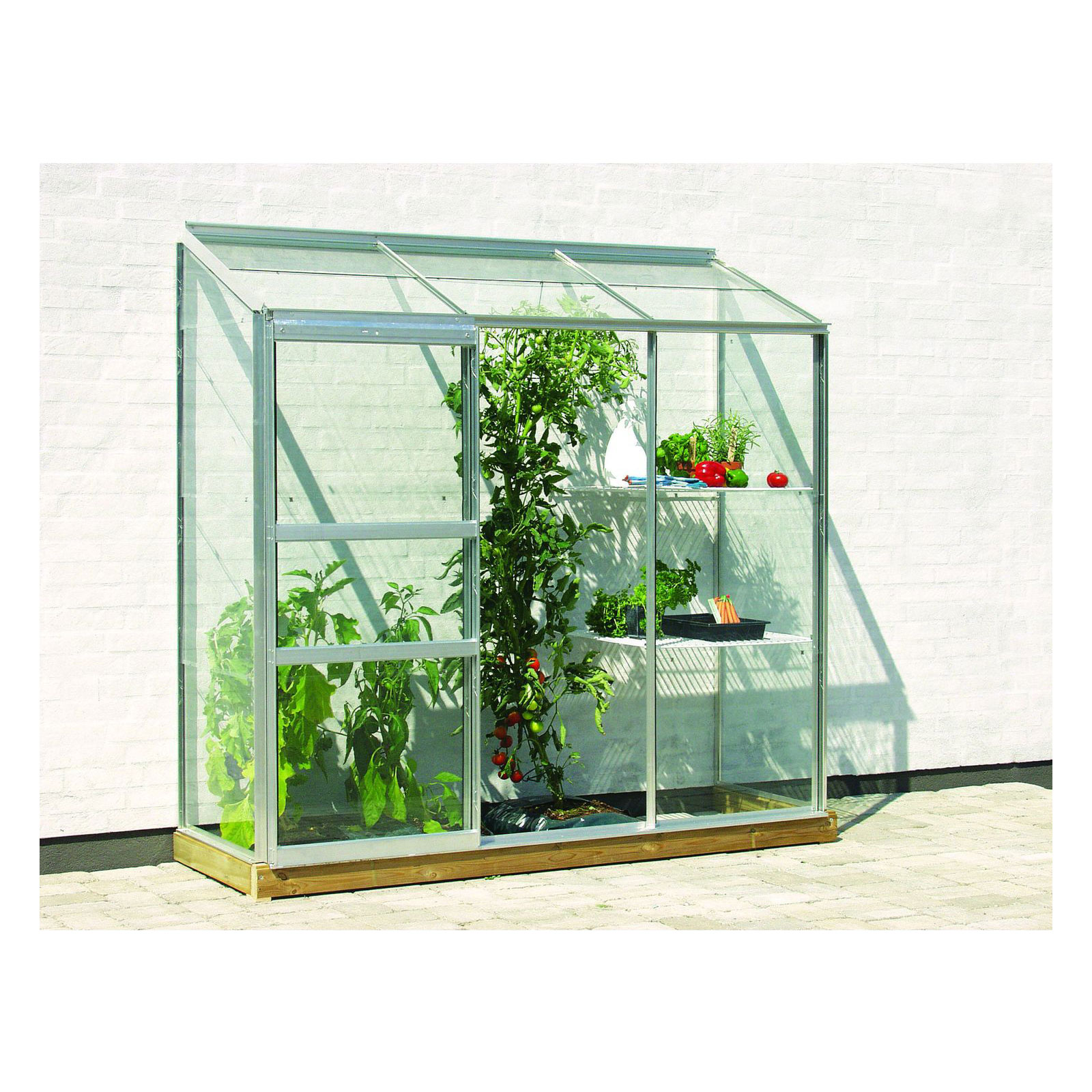 Vitavia Gewächshaus Styx 1300 1,3m² 3 mm Einscheibensicherheitsglas silber