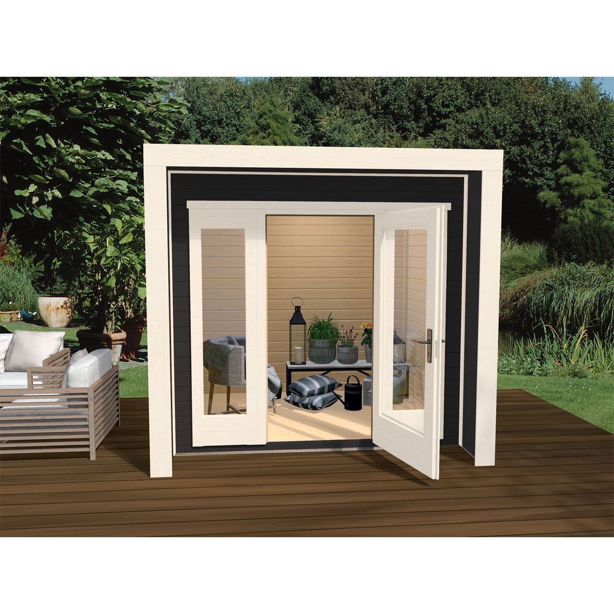 Weka Designhaus 263 Größe 1 235 x 241 cm schwarz