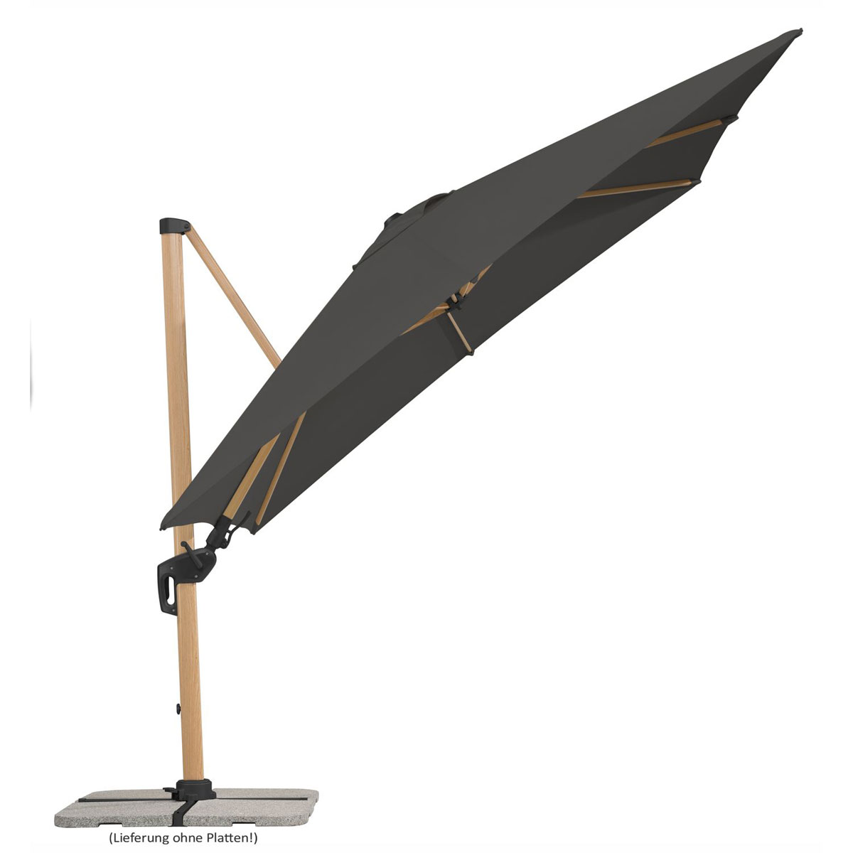 Schneider Schirme Sonnenschirm Rhodos Twist Woody 300 x 300 cm anthrazit Bild 2