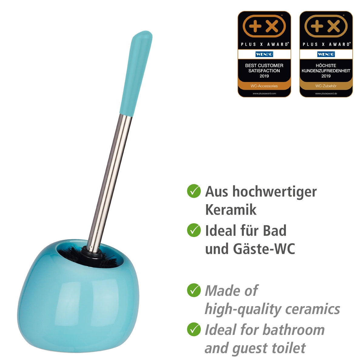 Wenko  WC-Garnitur Polaris Pastel Blue aus hochwertiger Keramik Bild 3