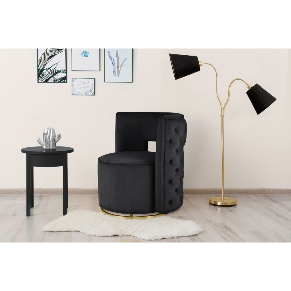 Sessel Drehsessel Beverly 125 schwarz gold Bild 5