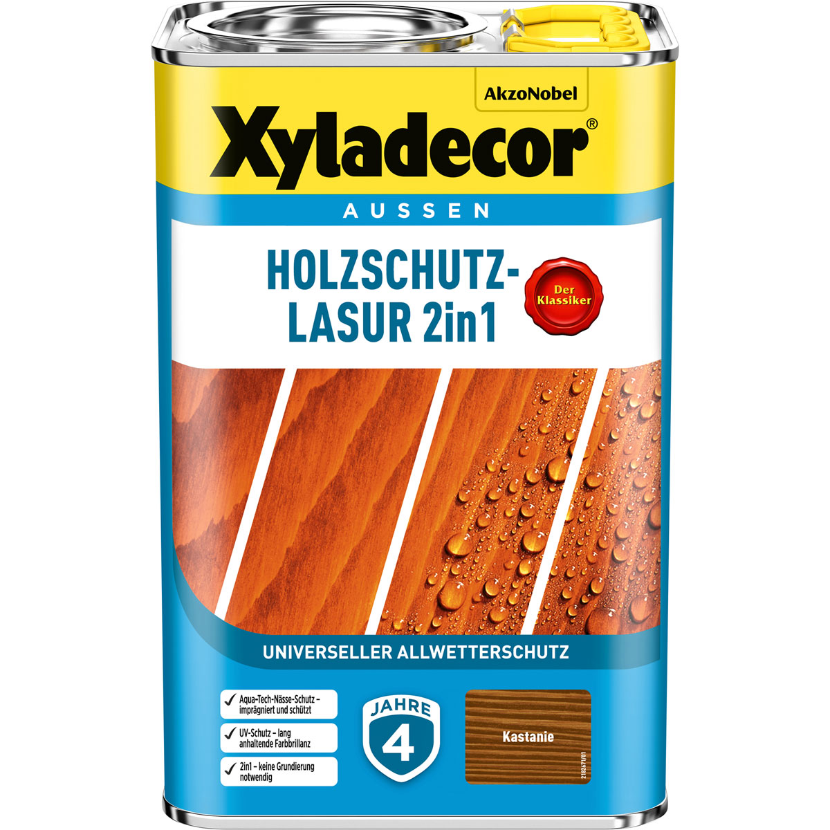 Xyladecor Holzschutz-Lasur 2in1 Kastanie 4 L Bild 1
