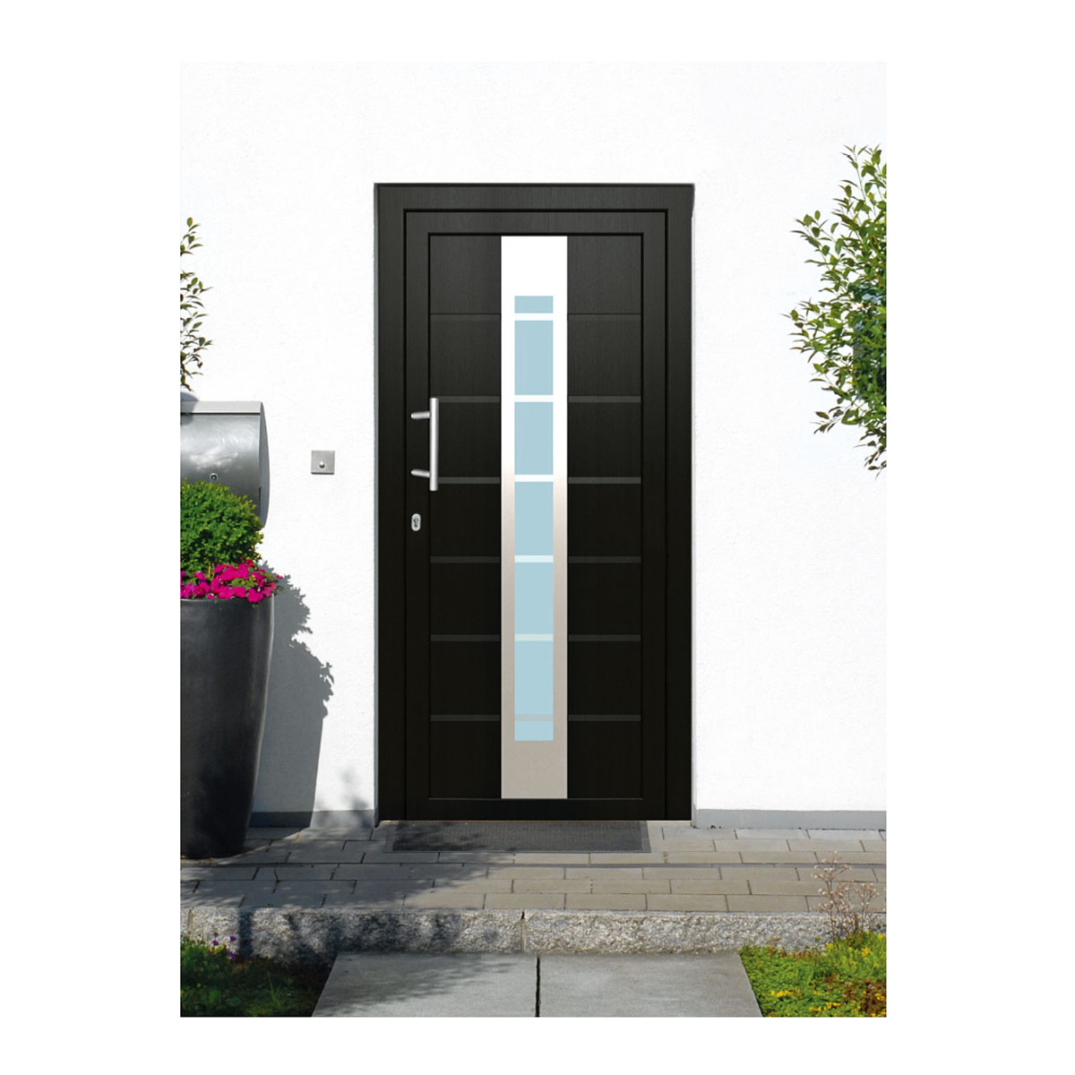 Haustür Kunststoff T84 anthrazit 100 x 210 cm Anschlag rechts Bild 3