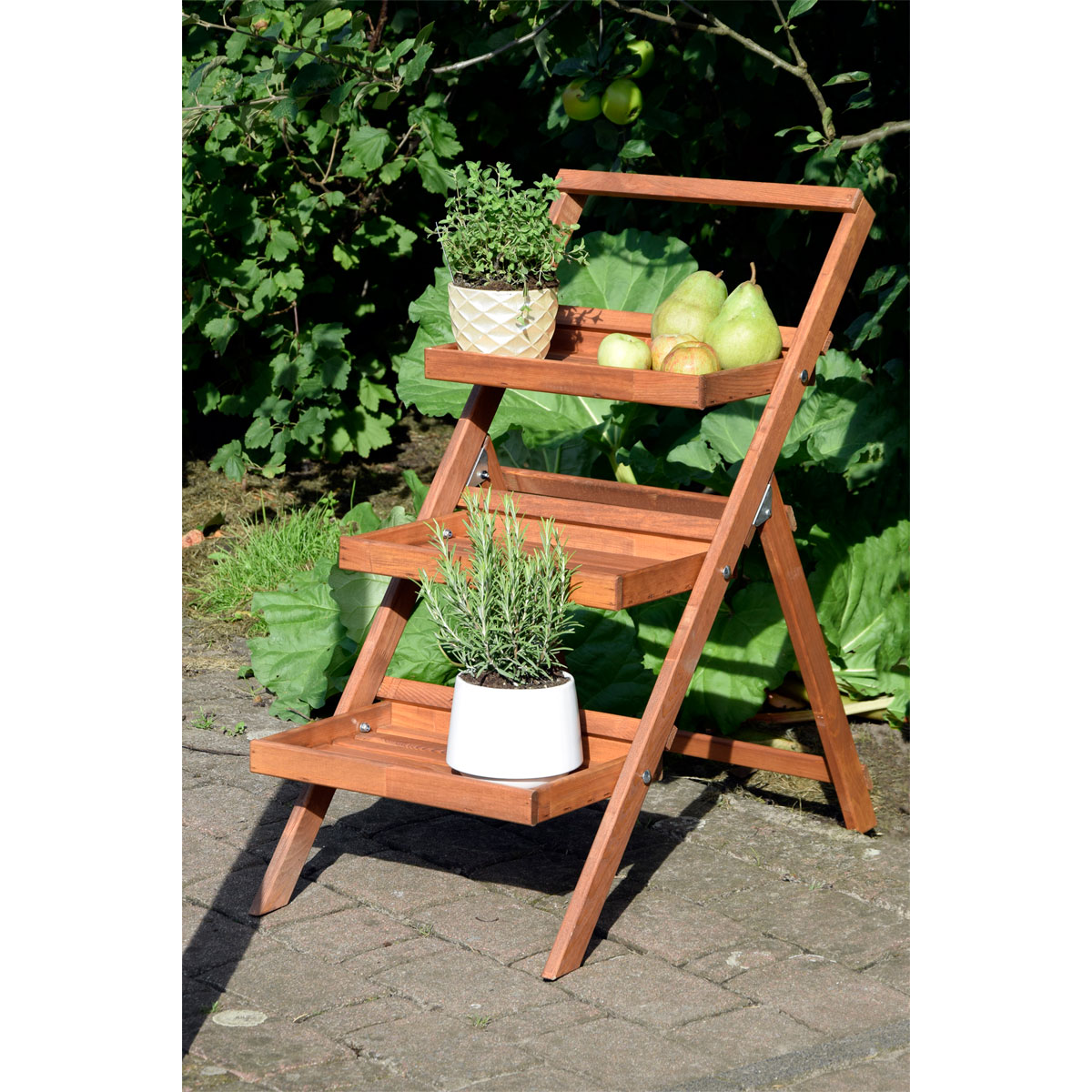 dobar Blumentreppe klappbar 50 x 102 x 46 cm braun Bild 5