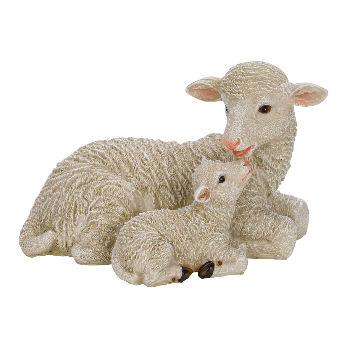 Deko-Schaf mit Lamm 25 x 10 x 16 cm creme