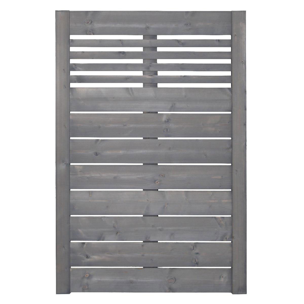 Zaunserie Aalborg Stufenelement 90 x 141 cm Fichte basaltgrau lasiert