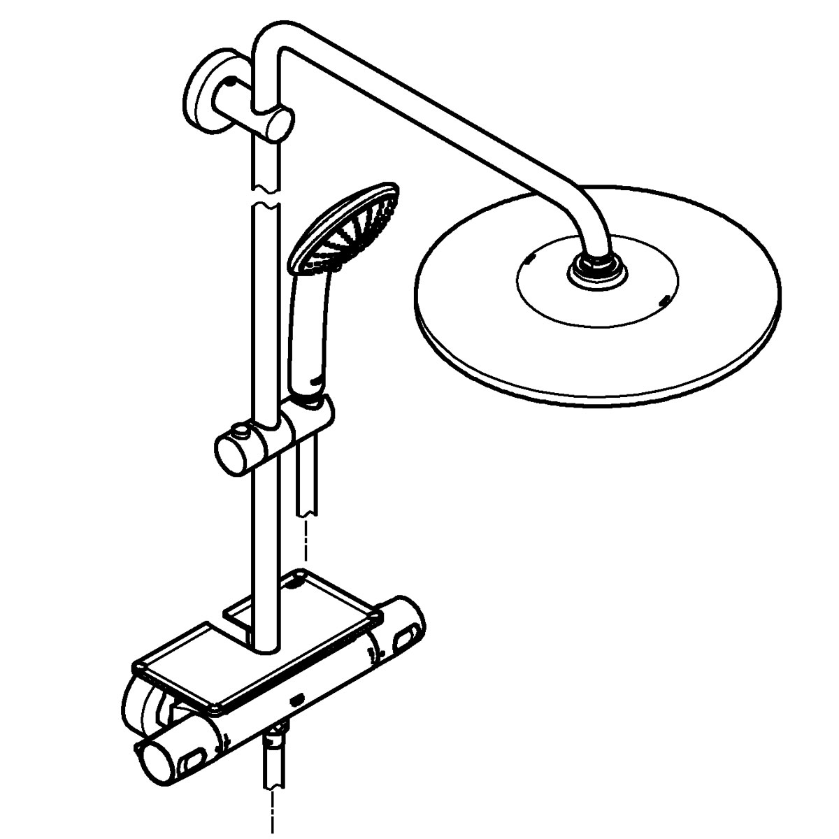 Grohe Duschsystem Vitalio Joy System 310  mit Thermostatbatterie für die Wandmontage Bild 7