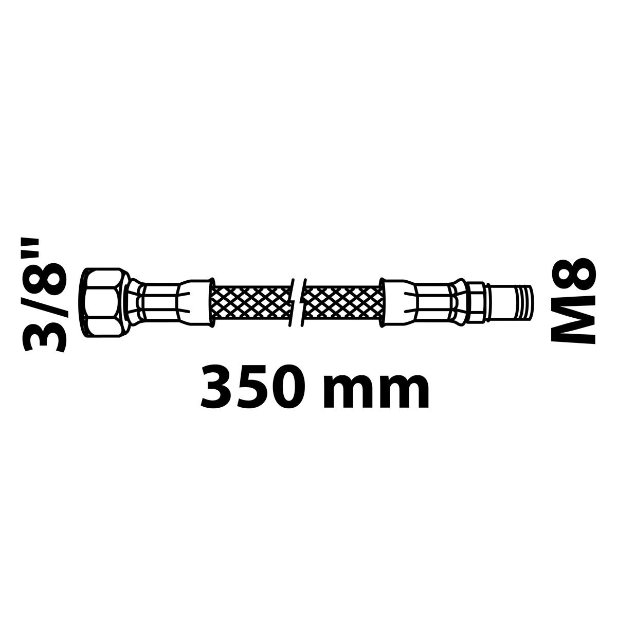 Kirchhoff Flex-Anschlussschlauch 35 cm 3/8"IG x M8AG Bild 2