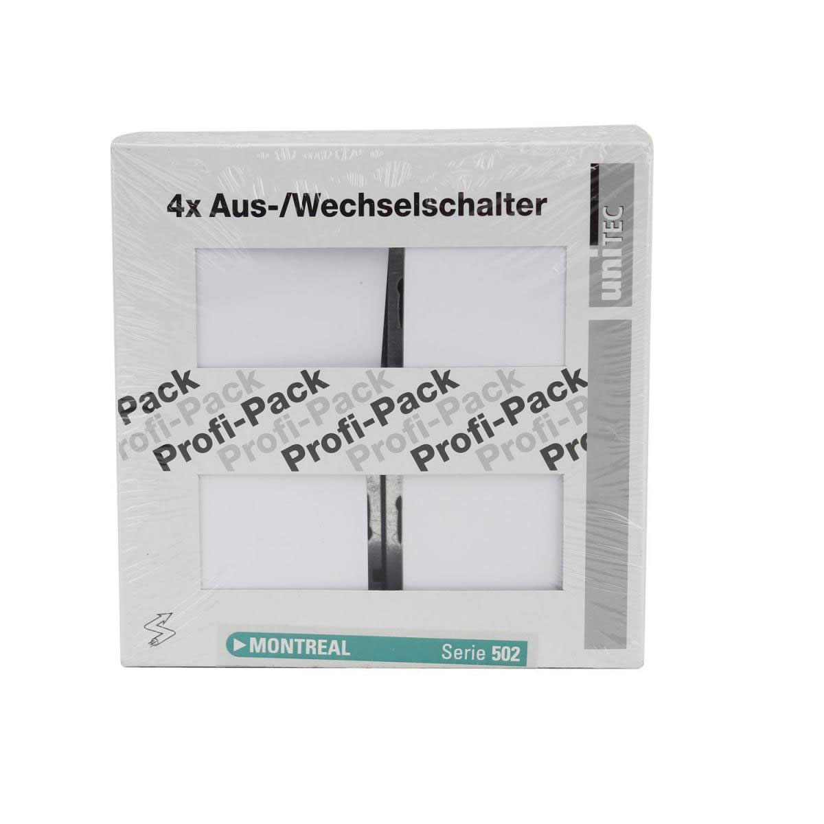 PROFI-PACK-SET Aus-/Wechselschalter Montreal ultraweiß Serie 502 Bild 1