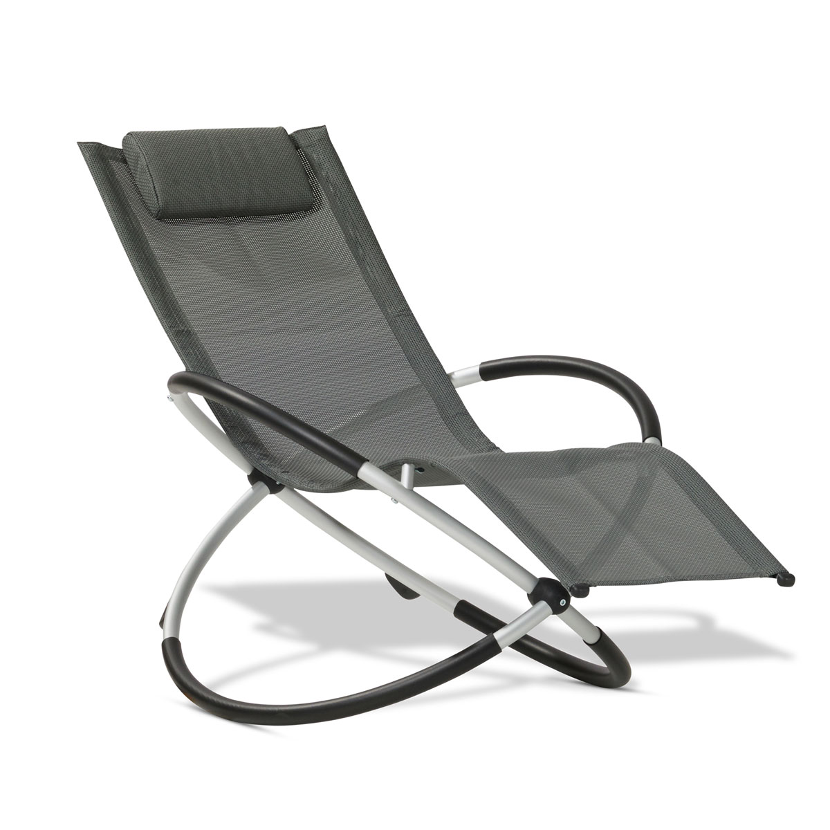 Leco Schaukelstuhl Schaukelliege anthrazit inkl. Kopfkissen Bild 1