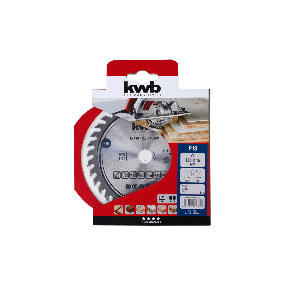 kwb  Präzisions-Kreissägeblätter für Handkreissägen Durchmesser 130x16 mm Bild 3