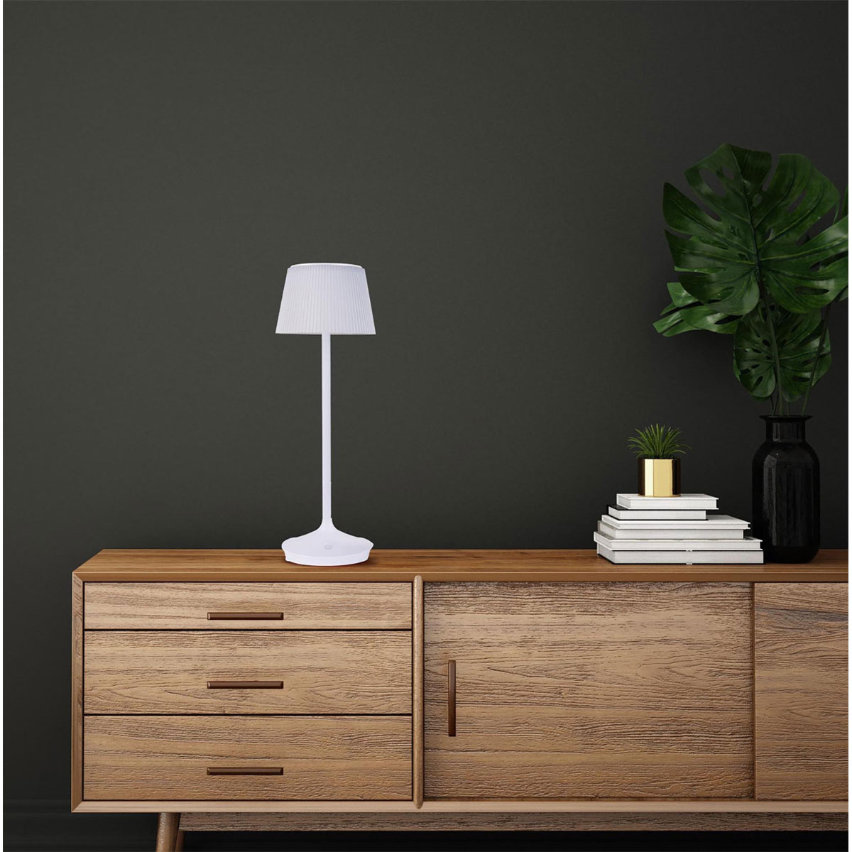 näve Solar-Tischleuchte Emmi weiß mit Akku 13x13x38cm dimmbar Bild 8