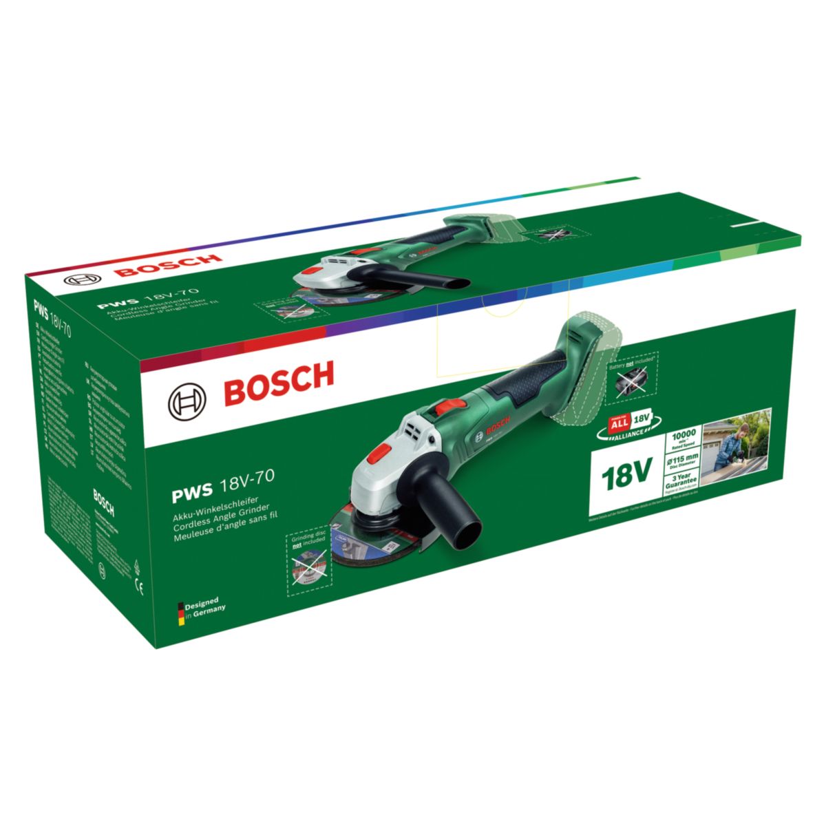 Bosch Akku-Winkelschleifer PWS18V-70 solo Bild 2