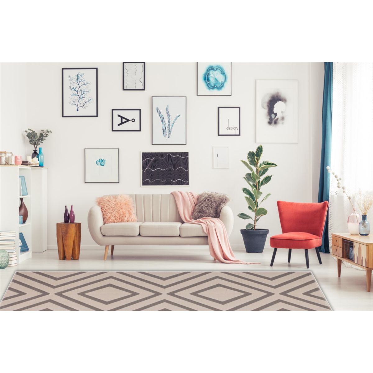 Lina 525 Taupe 80cm x 150cm Bild 2