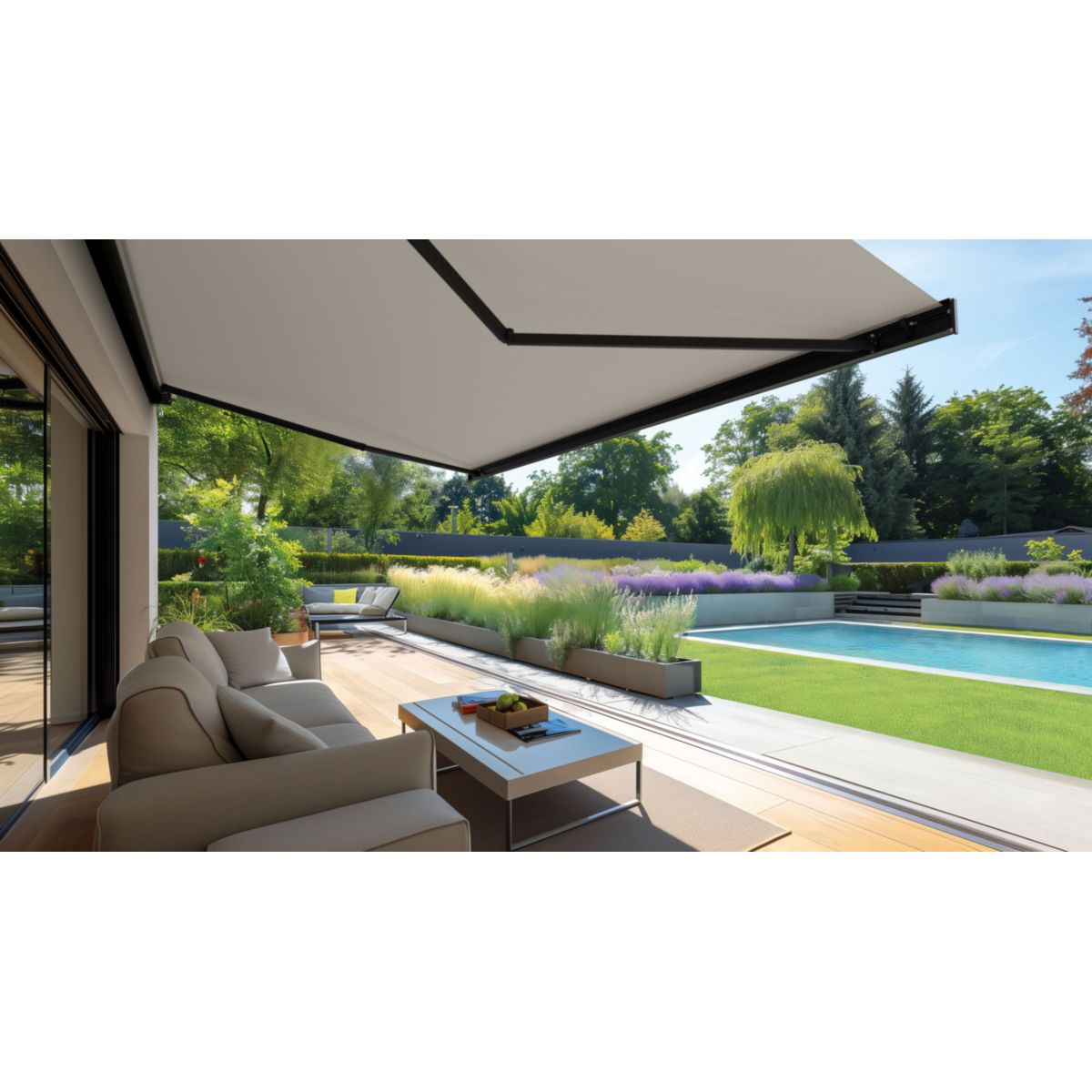 Durabil Vollkassettenmarkise Calima anthrazit 350x250 cm, Design Moring Fog Bild 7