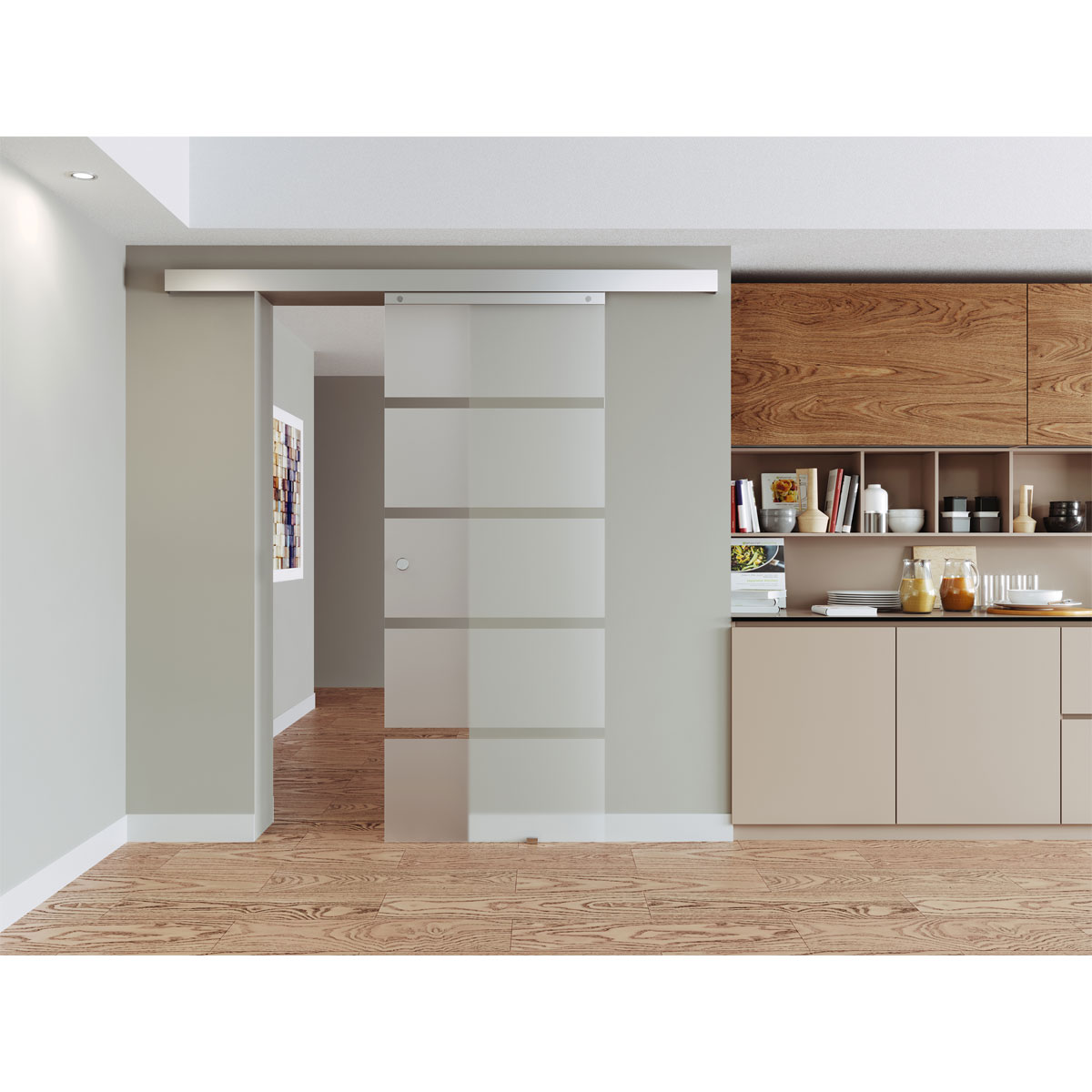 Durabil Glasschiebetür-Beschlag für Blockstreifen Alu Closed 181 cm