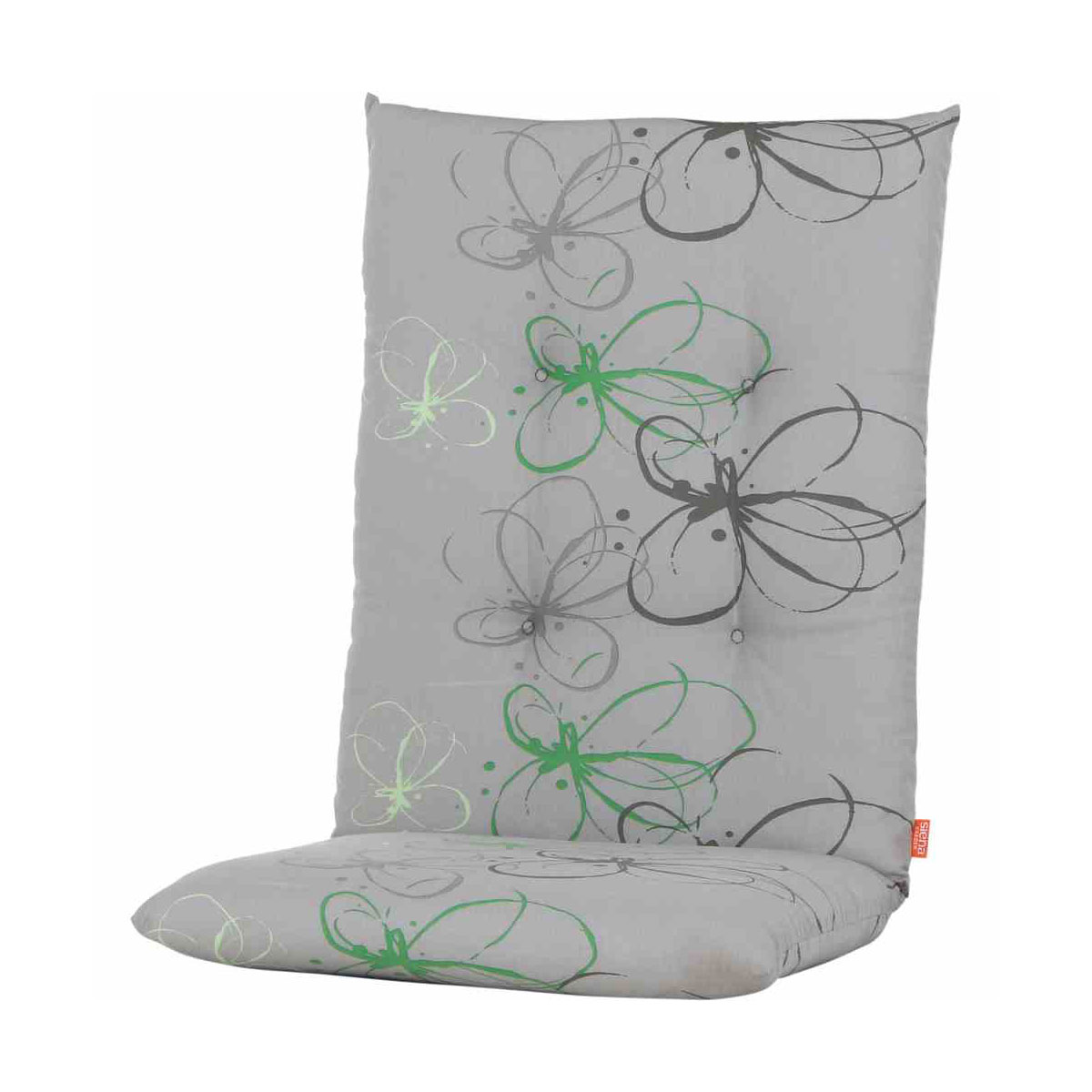 Siena Garden Auflage Regor 110 x 48 x 8 cm für Niederlehner grau mit Blumen grün-anthrazit Bild 1