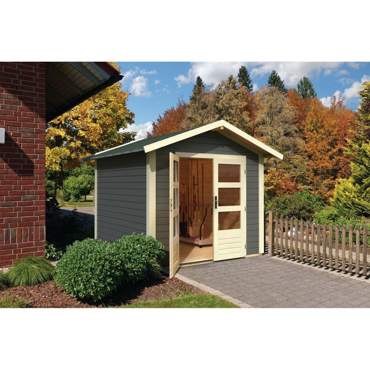 Karibu Gartenhaus Talkau 4 terragrau Bild 3