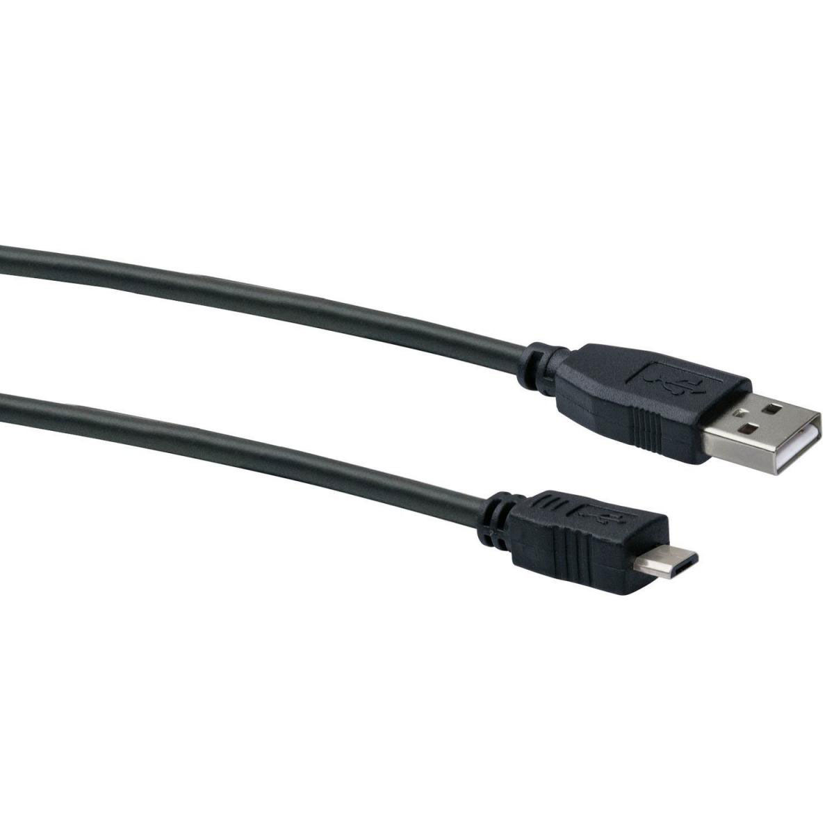 Schwaiger Micro-USB Anschluss- und Ladekabel 1,8 m schwarz Bild 2