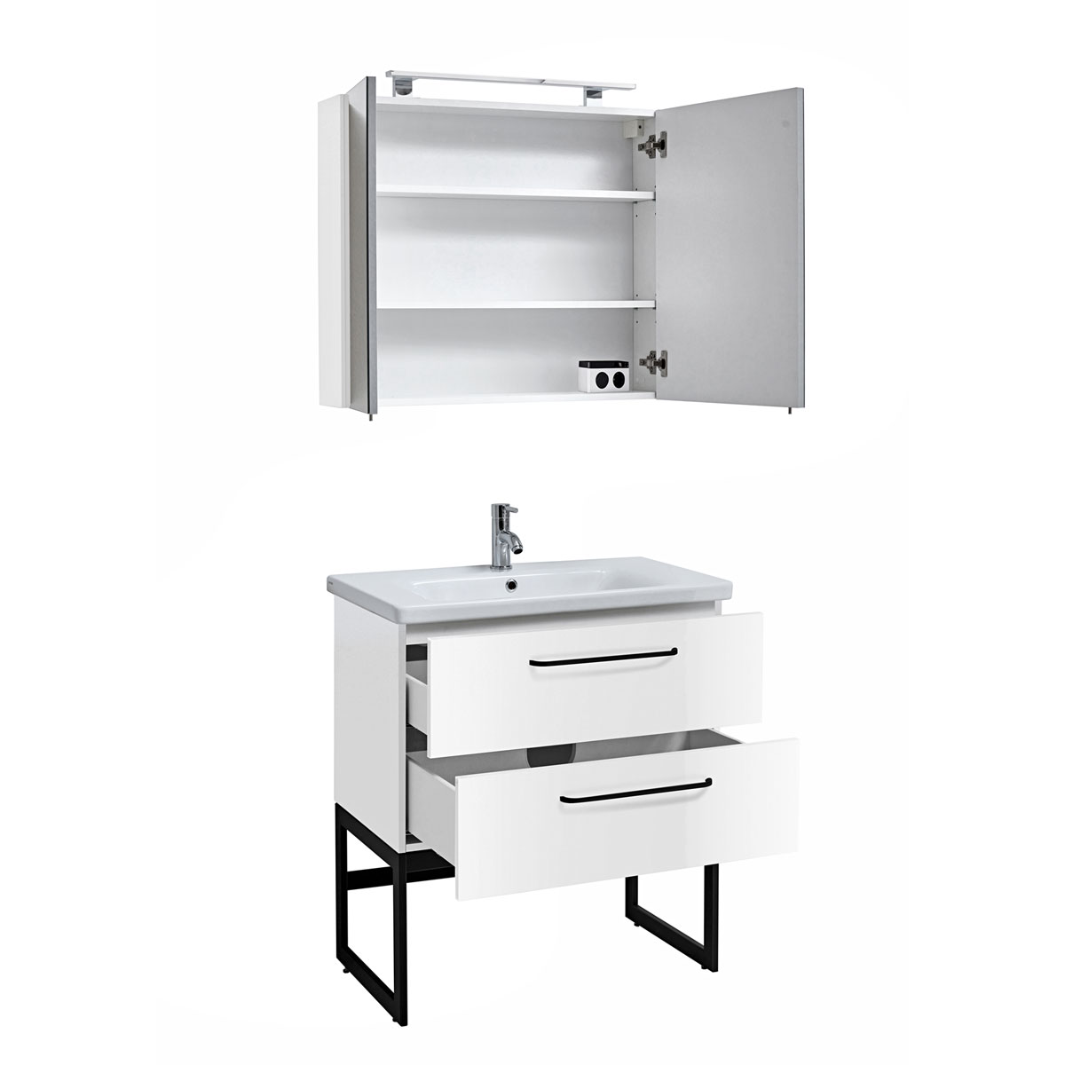 Badmöbel-Set Visby Weiß Bild 3