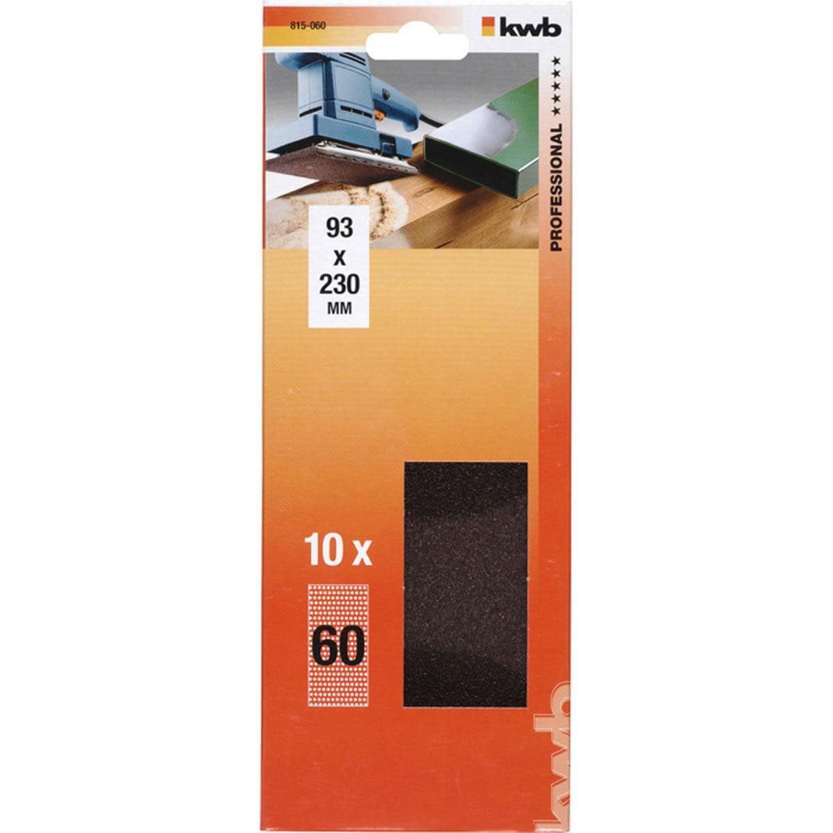 kwb  Schleifstreifen Holz und Metall 93 x 230 mm K60 Bild 2