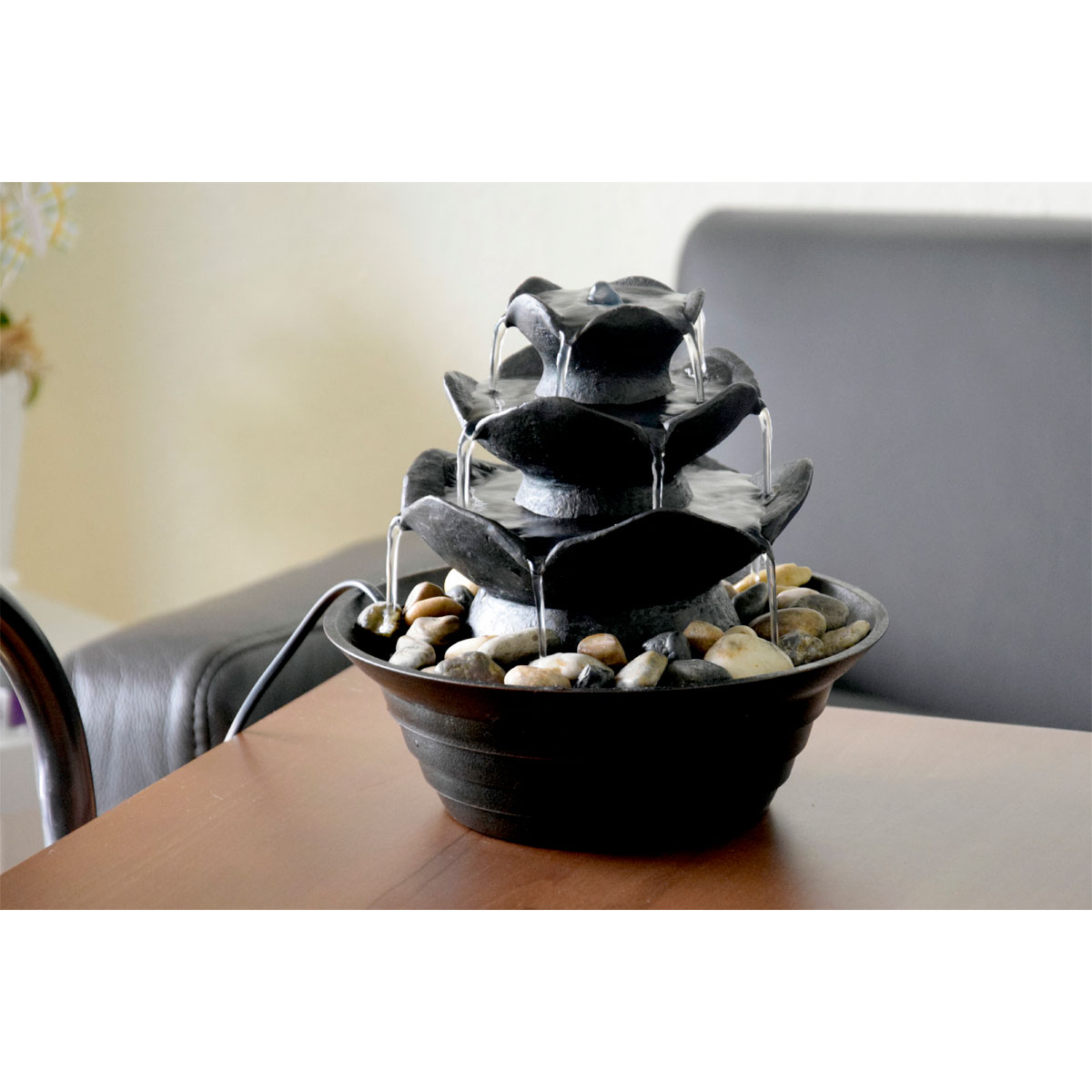 dobar Design-Zimmerbrunnen 22,2 x 20,6 x 22,2 cm schwarz Bild 5