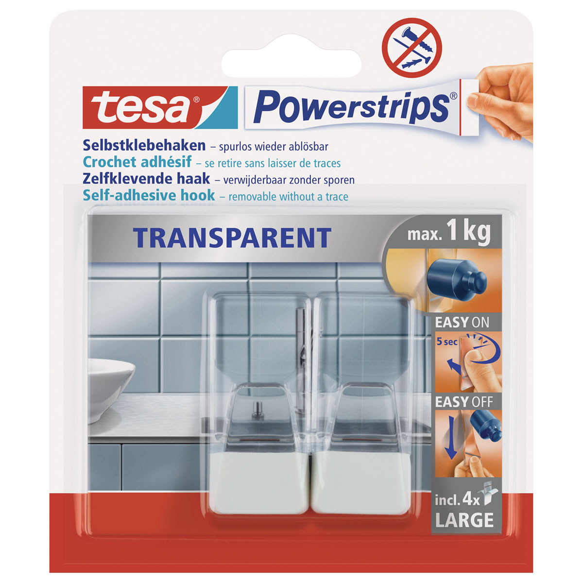 Tesa Powerstrips transparent weiss Bild 1