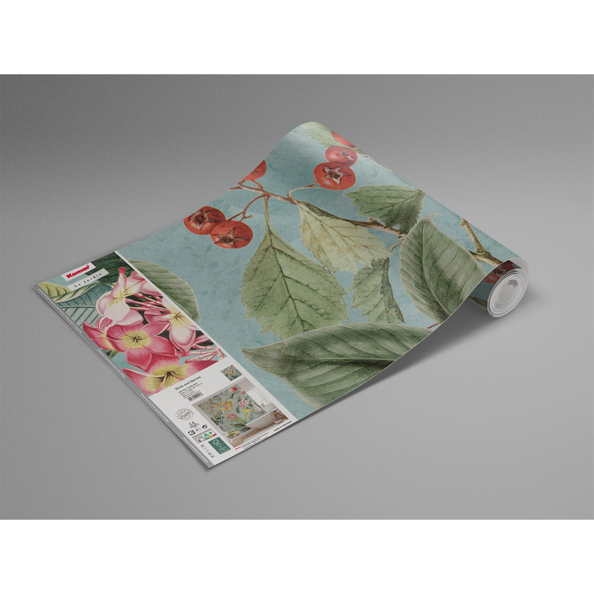 Komar  Vlies Fototapete Birds and Berries 200x250 cm Bild 8