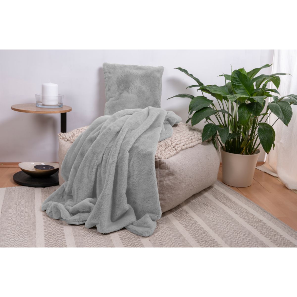 Dekokissen & Decke Aimee 625 2er-Set Grau / Blau Bild 4